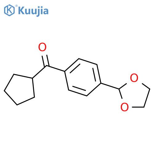Cyclopentyl 4-(1,3-dioxolan-2-yl)phenyl ketone structure