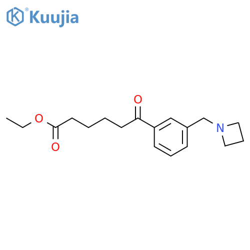 Ethyl 6-3-(azetidinomethyl)phenyl-6-oxohexanoate structure