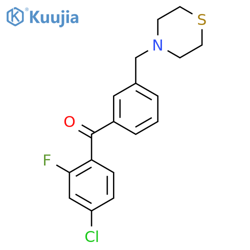 (4-chloro-2-fluorophenyl)-[3-(thiomorpholin-4-ylmethyl)phenyl]methanone structure