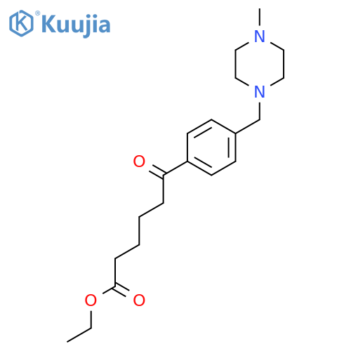 Ethyl 6-4-(4-methylpiperazinomethyl)phenyl-6-oxohexanoate structure