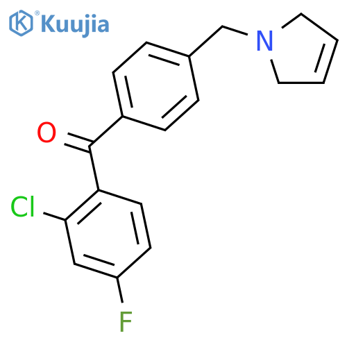(2-chloro-4-fluorophenyl)-[4-(2,5-dihydropyrrol-1-ylmethyl)phenyl]methanone structure
