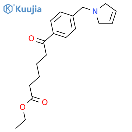 Ethyl 6-oxo-6-4-(3-pyrrolinomethyl)phenylhexanoate structure