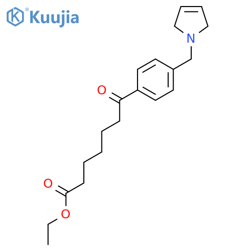 Ethyl 7-oxo-7-4-(3-pyrrolinomethyl)phenylheptanoate structure