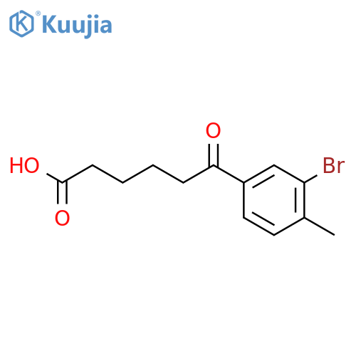 6-(3-Bromo-4-methylphenyl)-6-oxohexanoic acid structure