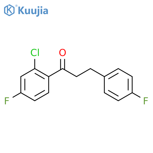 1-(2-chloro-4-fluoro-phenyl)-3-(4-fluorophenyl)propan-1-one structure