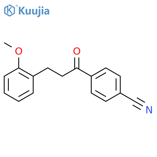 4-[3-(2-methoxyphenyl)propanoyl]benzonitrile structure