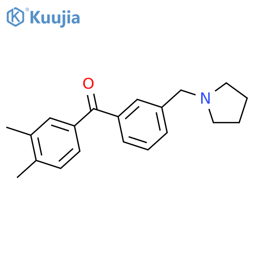 3,4-Dimethyl-3'-pyrrolidinomethyl benzophenone structure