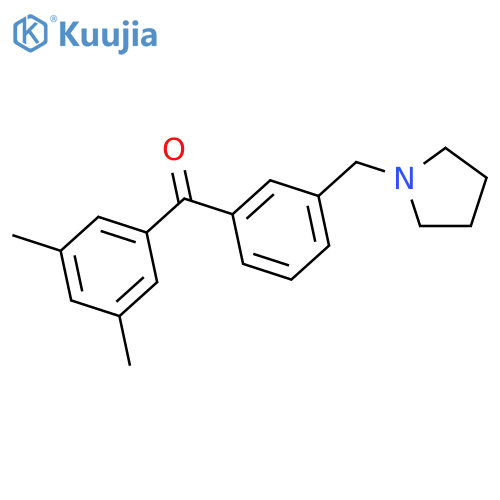 3,5-Dimethyl-3'-pyrrolidinomethyl benzophenone structure