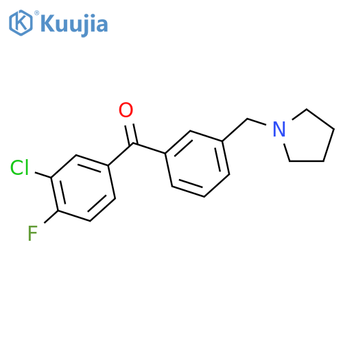 (3-chloro-4-fluoro-phenyl)-[3-(pyrrolidin-1-ylmethyl)phenyl]methanone structure