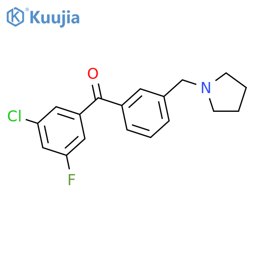 (3-chloro-5-fluoro-phenyl)-[3-(pyrrolidin-1-ylmethyl)phenyl]methanone structure