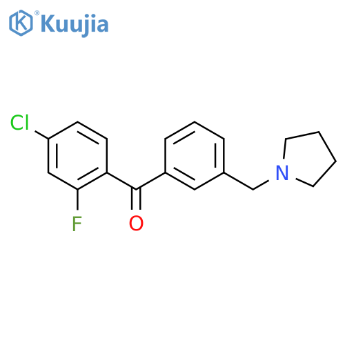 (4-chloro-2-fluoro-phenyl)-[3-(pyrrolidin-1-ylmethyl)phenyl]methanone structure