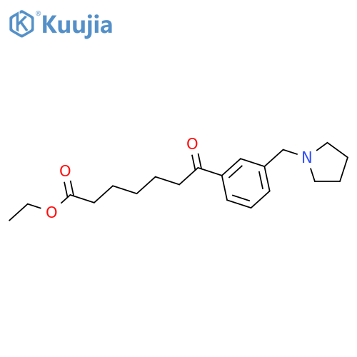 Ethyl 7-oxo-7-3-(pyrrolidinomethyl)phenylheptanoate structure