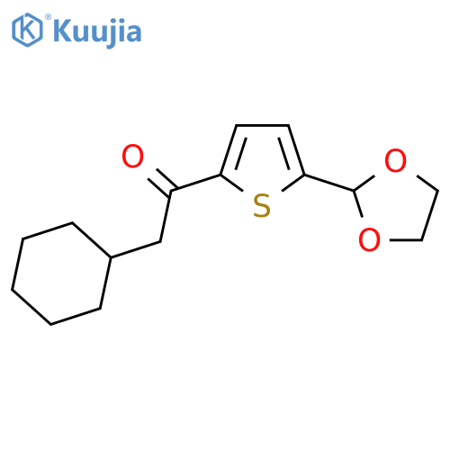 Cyclohexylmethyl 5-(1,3-dioxolan-2-yl)-2-thienyl ketone structure