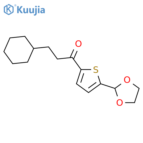 (2-Cyclohexyl)ethyl 5-(1,3-dioxolan-2-yl)-2-thienyl ketone structure
