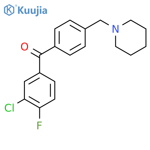 (3-chloro-4-fluoro-phenyl)-[4-(1-piperidylmethyl)phenyl]methanone structure