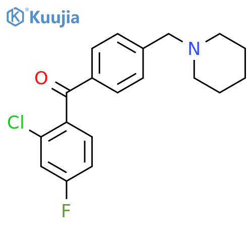 (2-chloro-4-fluoro-phenyl)-[4-(1-piperidylmethyl)phenyl]methanone structure