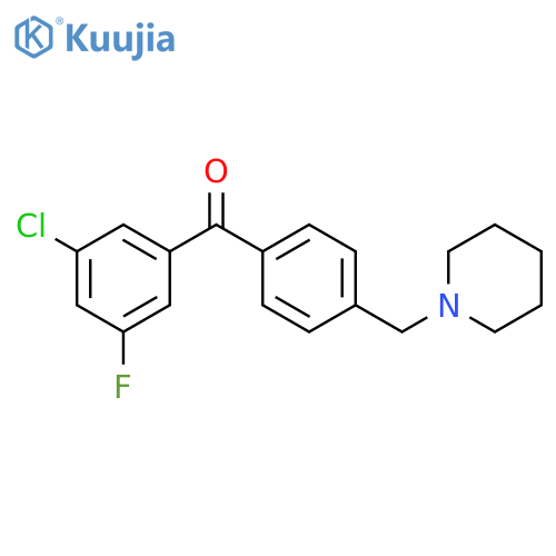(3-chloro-5-fluorophenyl)-[4-(piperidin-1-ylmethyl)phenyl]methanone structure