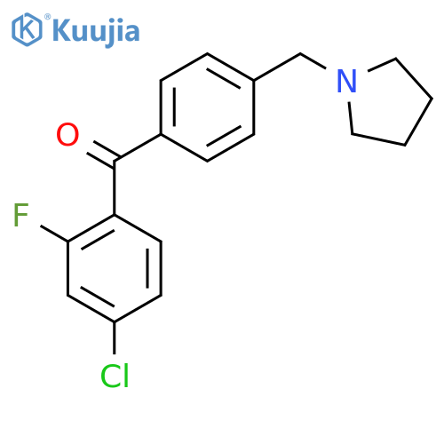 (4-chloro-2-fluoro-phenyl)-[4-(pyrrolidin-1-ylmethyl)phenyl]methanone structure