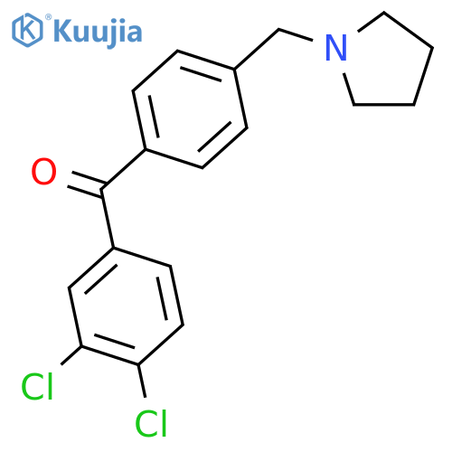 3,4-Dichloro-4'-pyrrolidinomethyl benzophenone structure