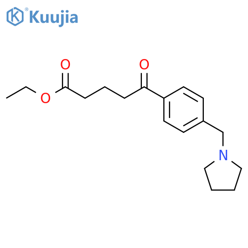 Ethyl 5-oxo-5-(4-pyrrolidinomethyl)phenylvalerate structure