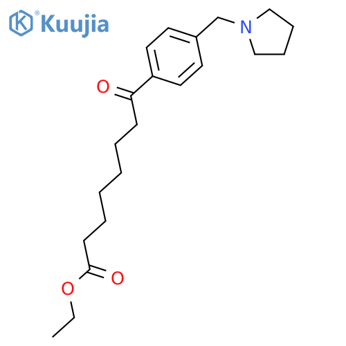 Ethyl 8-oxo-8-(4-pyrrolidinomethyl)phenyloctanoate structure