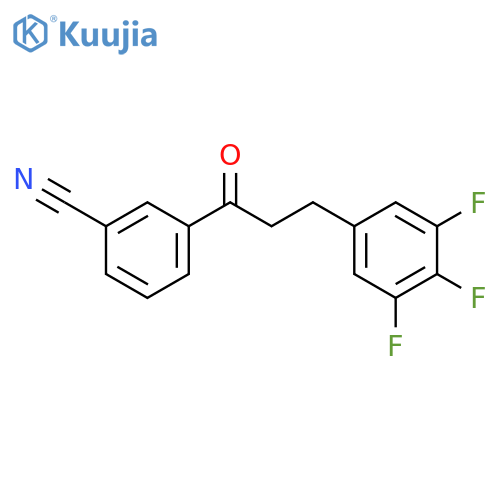 3-[3-(3,4,5-trifluorophenyl)propanoyl]benzonitrile structure