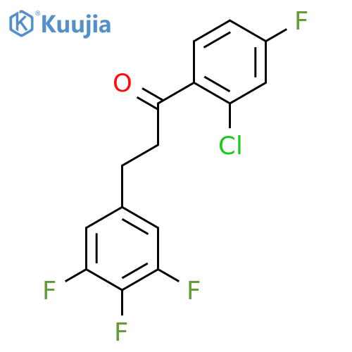 1-(2-chloro-4-fluorophenyl)-3-(3,4,5-trifluorophenyl)propan-1-one structure