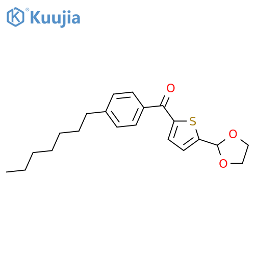 5-(1,3-Dioxolan-2-yl)-2-(4-heptylbenzoyl)thiophene structure