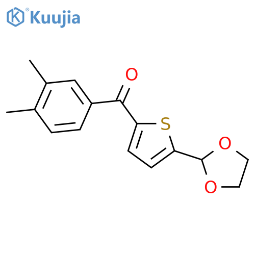 2-(3,4-Dimethylbenzoyl)-5-(1,3-dioxolan-2-yl)thiophene structure
