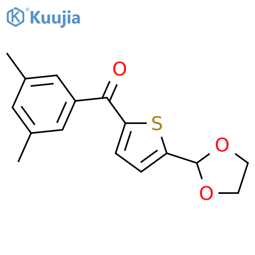 2-(3,5-Dimethylbenzoyl)-5-(1,3-dioxolan-2-YL)thiophene structure