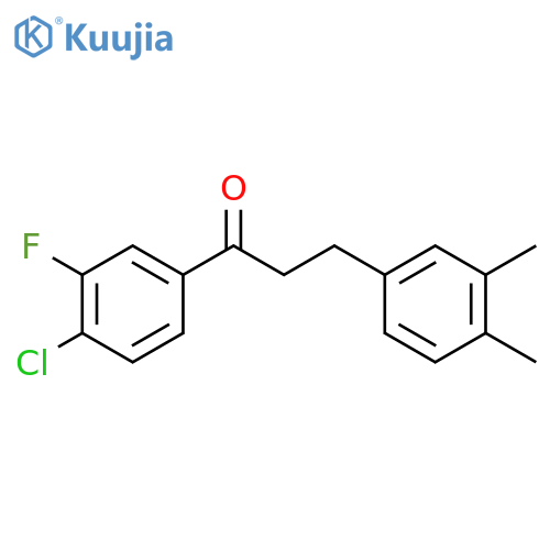 1-(4-chloro-3-fluoro-phenyl)-3-(3,4-dimethylphenyl)propan-1-one structure
