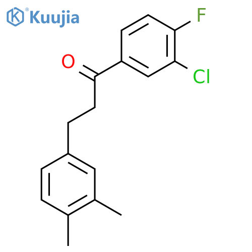1-(3-chloro-4-fluoro-phenyl)-3-(3,4-dimethylphenyl)propan-1-one structure