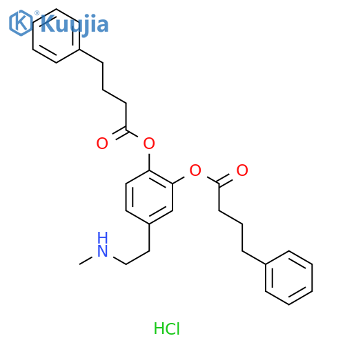 Benzenebutanoic acid, 4-[2-(methylamino)ethyl]-1,2-phenylene ester,hydrochloride structure
