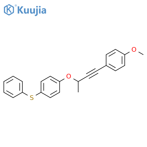 Benzene, 1-[[3-(4-methoxyphenyl)-1-methyl-2-propyn-1-yl]oxy]-4-(phenylthio)- structure