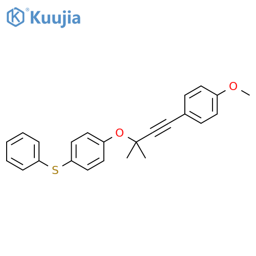 Benzene,1-[[3-(4-methoxyphenyl)-1,1-dimethyl-2-propynyl]oxy]-4-(phenylthio)- structure