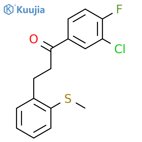 1-(3-chloro-4-fluoro-phenyl)-3-(2-methylsulfanylphenyl)propan-1-one structure