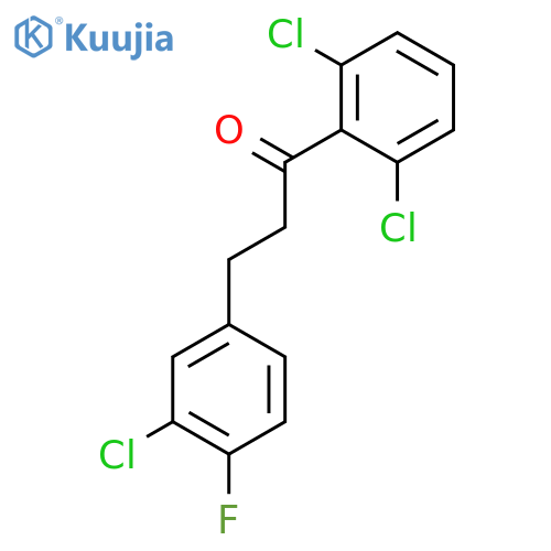 3-(3-chloro-4-fluoro-phenyl)-1-(2,6-dichlorophenyl)propan-1-one structure