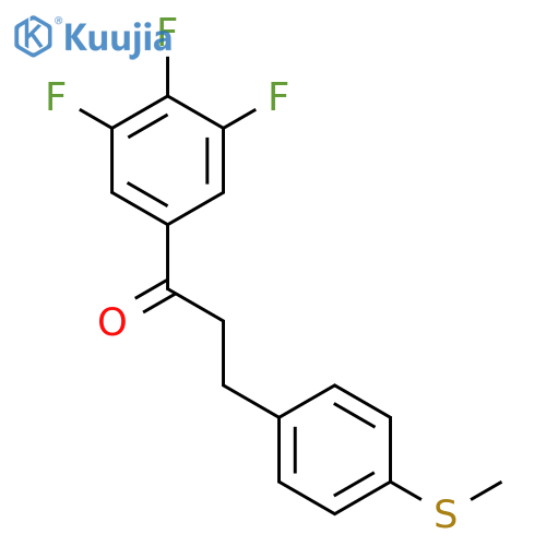 3-(4-methylsulfanylphenyl)-1-(3,4,5-trifluorophenyl)propan-1-one structure