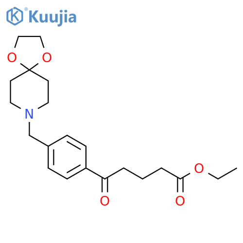 Ethyl 5-4-8-(1,4-dioxa-8-azaspiro-4.5decyl)methylphenyl-5-oxovalerate structure