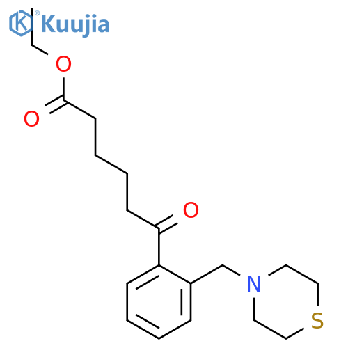 Ethyl 6-oxo-6-2-(thiomorpholinomethyl)phenylhexanoate structure