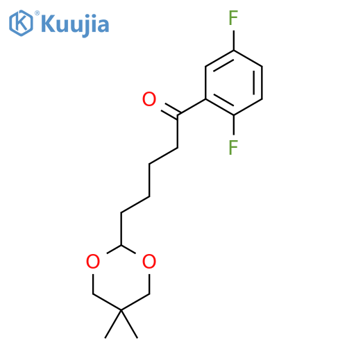 1-(2,5-difluorophenyl)-5-(5,5-dimethyl-1,3-dioxan-2-yl)pentan-1-one structure