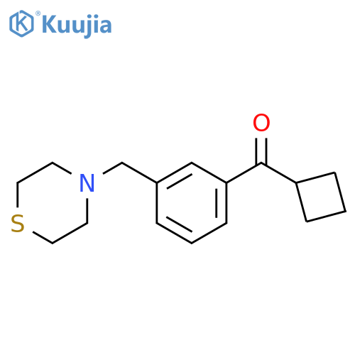 Cyclobutyl 3-(thiomorpholinomethyl)phenyl ketone structure