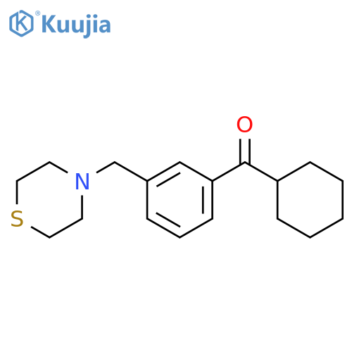 Cyclohexyl 3-(thiomorpholinomethyl)phenyl ketone structure
