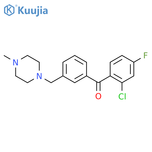 (2-chloro-4-fluoro-phenyl)-[3-[(4-methylpiperazin-1-yl)methyl]phenyl]methanone structure