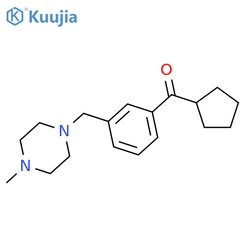 Cyclopentyl 3-(4-methylpiperazinomethyl)phenyl ketone structure