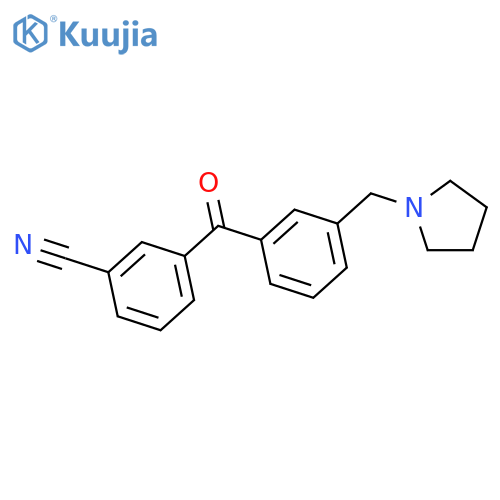 3-Cyano-3'-pyrrolidinomethyl benzophenone structure