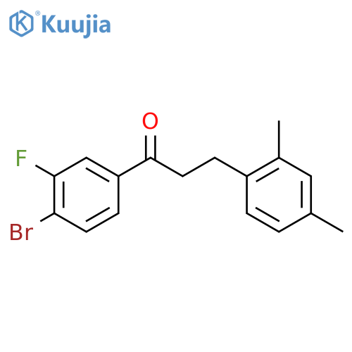 1-(4-bromo-3-fluorophenyl)-3-(2,4-dimethylphenyl)propan-1-one structure