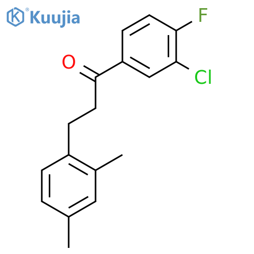 1-(3-chloro-4-fluorophenyl)-3-(2,4-dimethylphenyl)propan-1-one structure