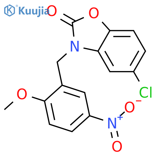 5-Chloro-3-(2-methoxy-5-nitrobenzyl)-1,3-benzoxazol-2(3H)-one structure