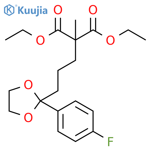 Propanedioic acid,[3-[2-(4-fluorophenyl)-1,3-dioxolan-2-yl]propyl]methyl-, diethyl ester structure